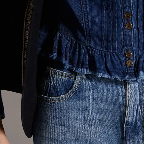 Anthropologie Pilcro Slim Buttondown top size 10 blue color - Picture 7 of 7